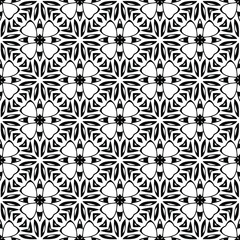  seamless floral pattern background.Geometric ornament for wallpapers and backgrounds. Black and white pattern. 