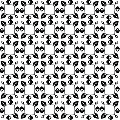  seamless floral pattern background.Geometric ornament for wallpapers and backgrounds. Black and white pattern. 