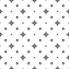  seamless floral pattern background.Geometric ornament for wallpapers and backgrounds. Black and white pattern. 