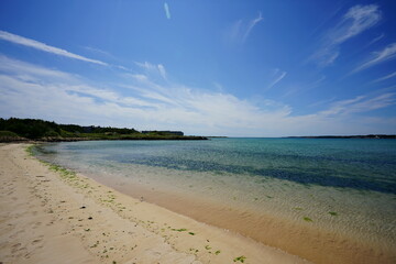 a beautiful seaside landscape with crystal clear water, scenery around sinyang beach