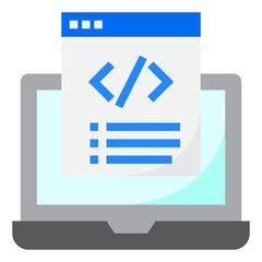Computer programing flat style icon
