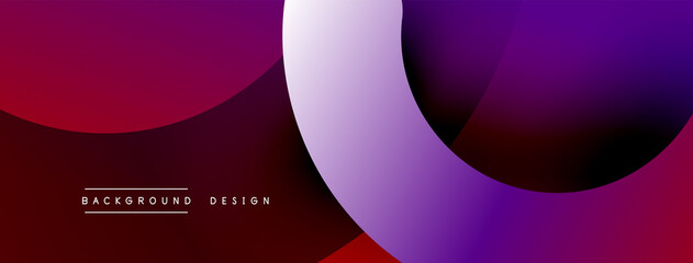 Abstract overlapping lines and circles geometric background with gradient colors