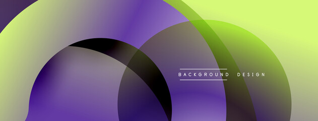 Abstract overlapping lines and circles geometric background with gradient colors