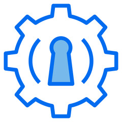Fototapeta premium gear blue line icon