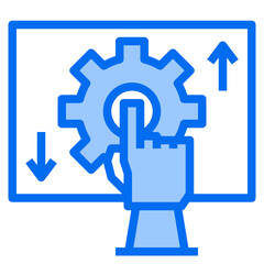 gear blue line icon