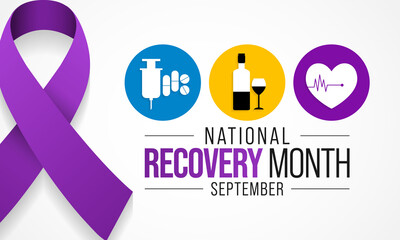 National Recovery month is observed every year during September across United States, Vector illustration