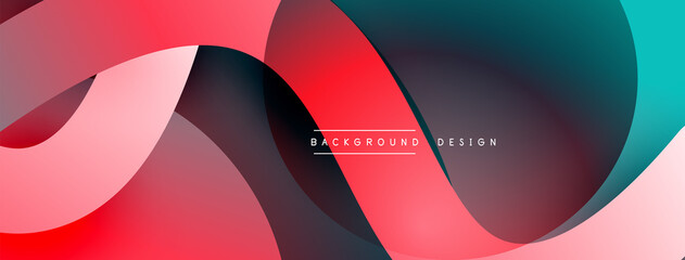 Abstract overlapping lines and circles geometric background with gradient colors