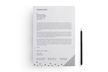 Letterhead template design minimalist simple. Clean And Modern Creative Corporate Letterhead Design Template.   Print ready letterhead template. A4 page Letterhead design.  Vector illustration