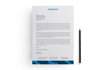 Letterhead template design minimalist simple. Clean And Modern Creative Corporate Letterhead Design Template.   Print ready letterhead template. A4 page Letterhead design.  Vector illustration