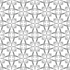  floral pattern background.Geometric ornament for wallpapers and backgrounds. Black and white pattern. 