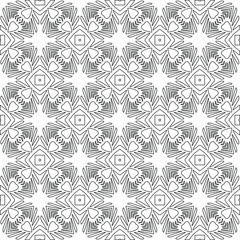 floral pattern background.Geometric ornament for wallpapers and backgrounds. Black and white pattern. 