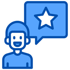Review blue style icon