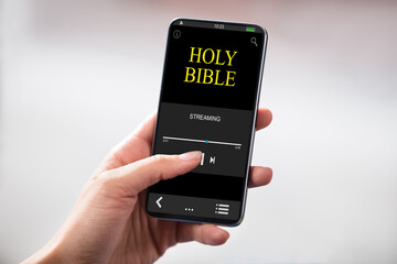 Hands Holding Cell Phone With Blank Screen