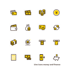 お金や経済のイラスト・アイコンセット - Money line icon set. Simple outline signs