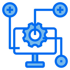 Fototapeta premium process blue line icon