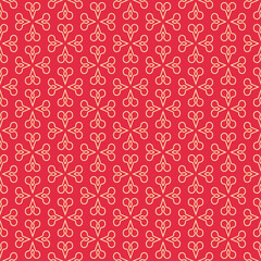 Background pattern with decorative ornament on a red background, wallpaper. Seamless pattern, texture. Vector image