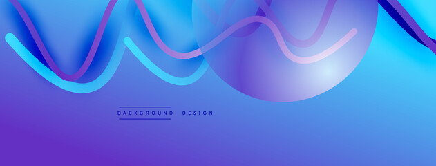 Abstract gradient background with wave line with shadow effect. Geometric composition. 3D shadow effects and fluid gradients