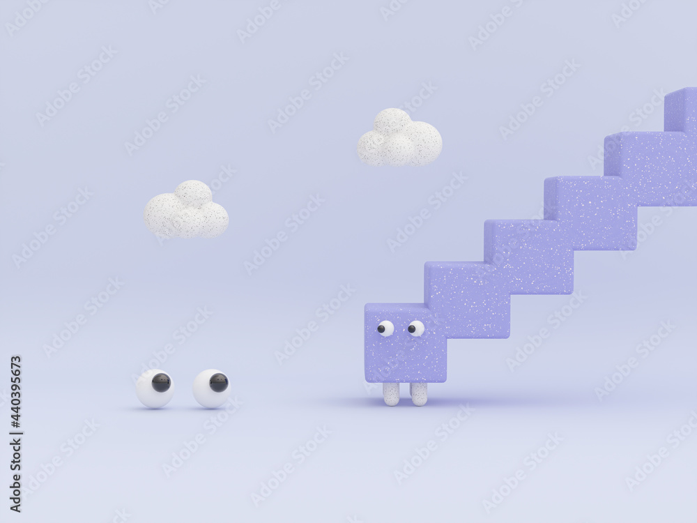 Poster Cute podium backdrop with terrazzo texture for product display. 3d rendering.