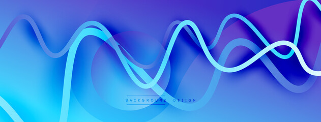 Abstract gradient background with wave line with shadow effect. Geometric composition. 3D shadow effects and fluid gradients