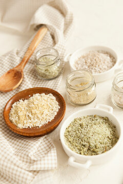 aromatic salt with herbs and spices, delicious cooking salt