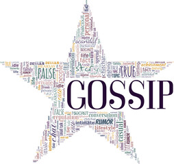 Gossip vector illustration word cloud isolated on a white background.