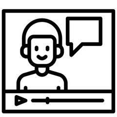 Video outline style icon