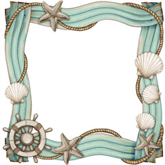 frame with seashells