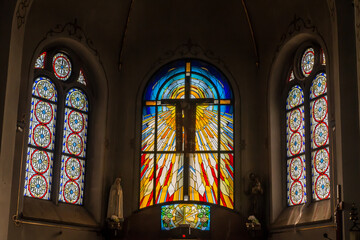 Kalety, Poland May 13, 2021: Interior of the parish church of St. Joseph in Kalety Jedrysek in the...