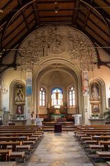 Fototapeta premium Kalety, Poland May 13, 2021: Interior of the parish church of St. Joseph in Kalety Jedrysek in the Diocese of Gliwice.
