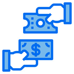 exchange blue line icon
