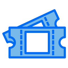 ticket blue line icon