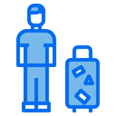 Traveler blue line icon