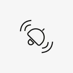 Ringing bell icon. Incoming notifications, alarm button for UI design.
