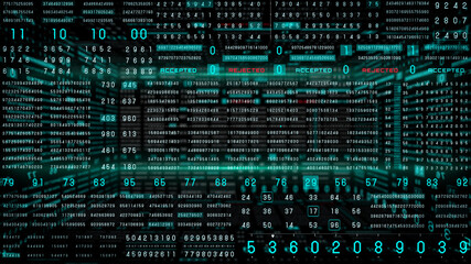Binary Decimal Algorithm Data Number Security Selection System. HUD Futuristic Random Display Status Identification Illustration Background
