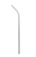 Stainless straw on isolated white background