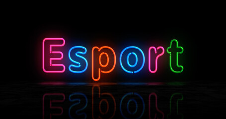 Esport neon light 3d illustration