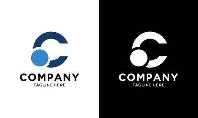 Letter C logo icon design vector Negative Space Logo Design Template