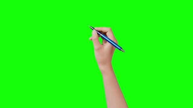 シャーペンで字を書く手　クロマキー合成