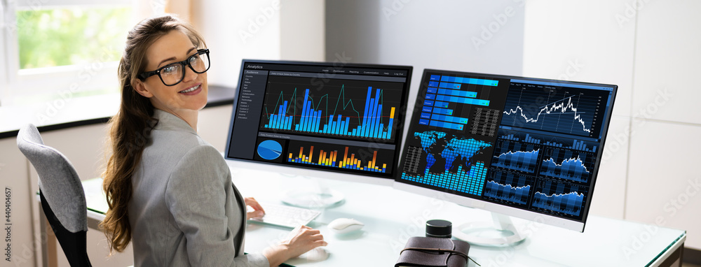 Aufkleber KPI Business Analytics Data Dashboard. Analyst