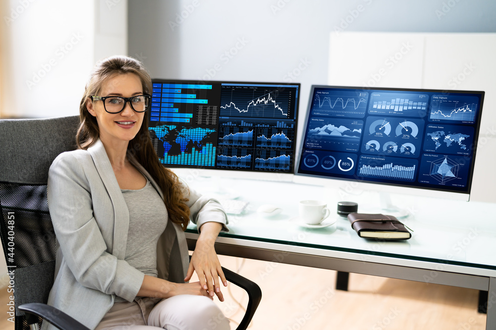 Poster KPI Business Analytics Data Dashboard. Analyst