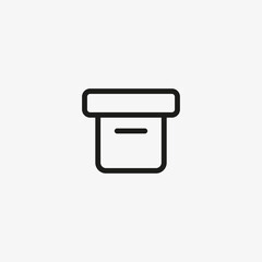 Office cardboard box icon. Archive storage box in line style for web and mobile apps.