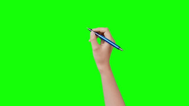 シャーペンで字を書く手　クロマキー合成