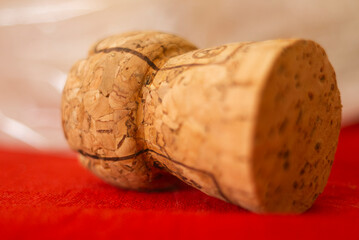 cork of a bottle of champagne, uncorked to celebrate the arrival of the new year