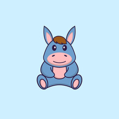 Cute llama is sitting. Animal cartoon concept isolated. Can used for t-shirt, greeting card, invitation card or mascot. Flat Cartoon Style