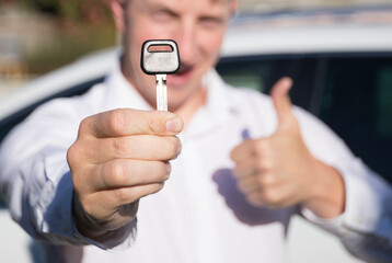 Car key. Man key. Happy day. Photo. 