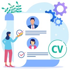 Illustration vector graphic cartoon character of employee recruitment