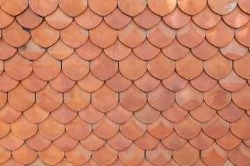 Brown terra cotta roof tiles texture and background seamless - 440414276
