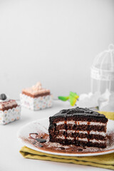 chocolate pastry cake theme or editorial shot 