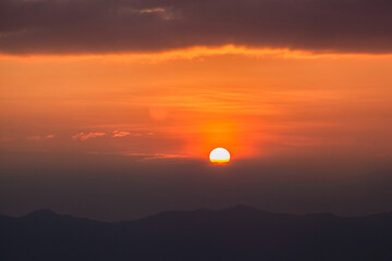 sunset in the mountains