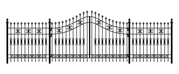 Wrought iron fence, vector illustration design